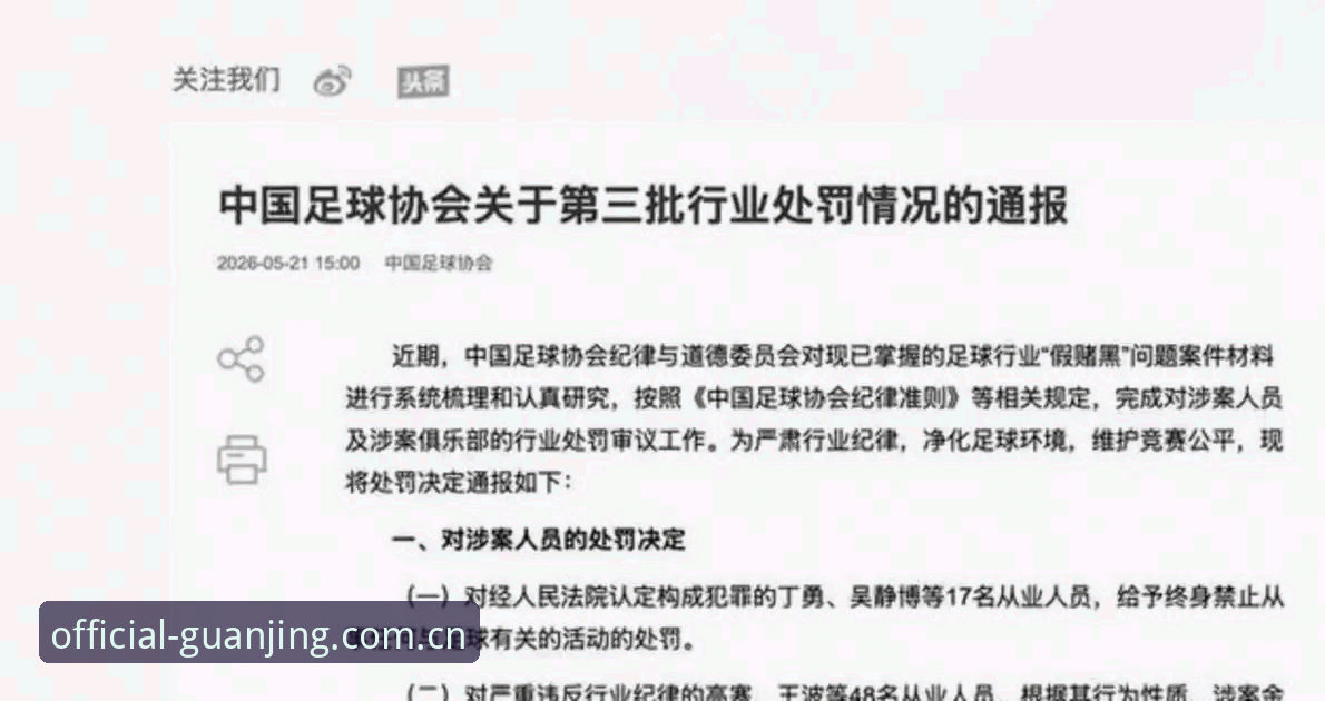 解读足协第三批禁足名单：17人终身禁赛背后的行业整顿实用指南